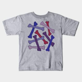 BUNCH OF BONES Purple Red Blue from my Cabinet of Curiosities - UnBlink Studio by Jackie Tahara Kids T-Shirt